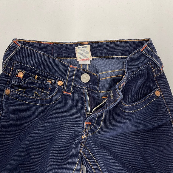 Pre-owned True Religion Women's 24 Navy Corduroy Joey Flare Pants Flap Pockets - Picture 10 of 15